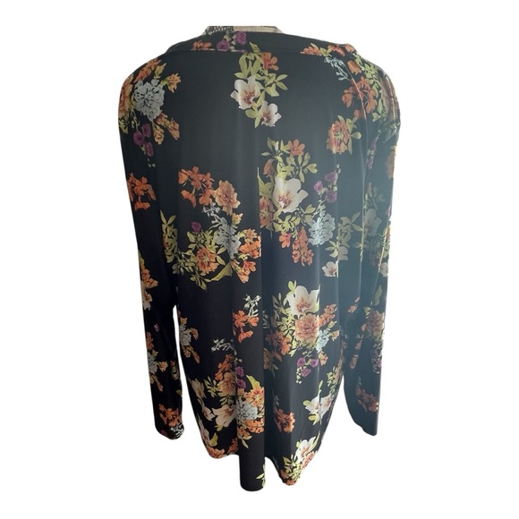 INC International Concepts Black Floral Blouse - Picture 5 of 8